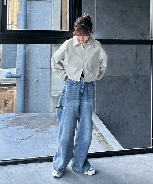 「feepur」 ナイロンブルゾン MEDIUM アイボリー レディース_画像4