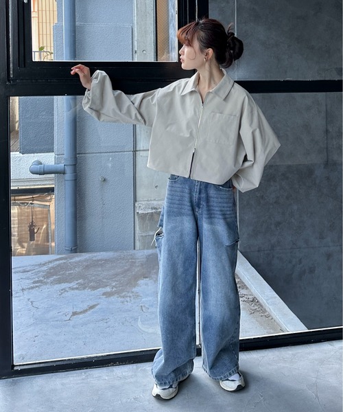 「feepur」 ナイロンブルゾン MEDIUM アイボリー レディース_画像5