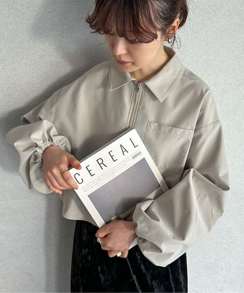 「feepur」 ナイロンブルゾン MEDIUM アイボリー レディース_画像9