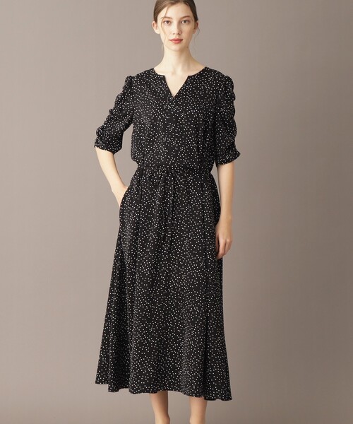 「DRESSTERIOR」 半袖ワンピース 38 ブラック レディースの画像