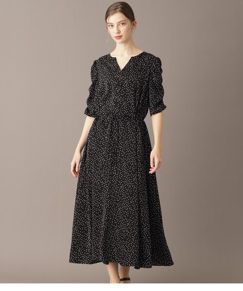 「DRESSTERIOR」 半袖ワンピース 38 ブラック レディースの画像