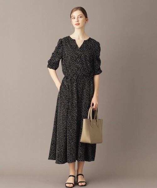 「DRESSTERIOR」 半袖ワンピース 38 ブラック レディースの画像