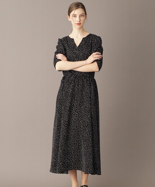「DRESSTERIOR」 半袖ワンピース 38 ブラック レディースの画像