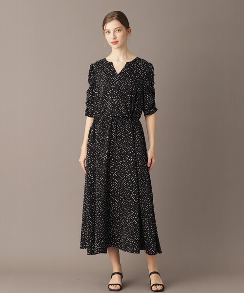 「DRESSTERIOR」 半袖ワンピース 38 ブラック レディースの画像