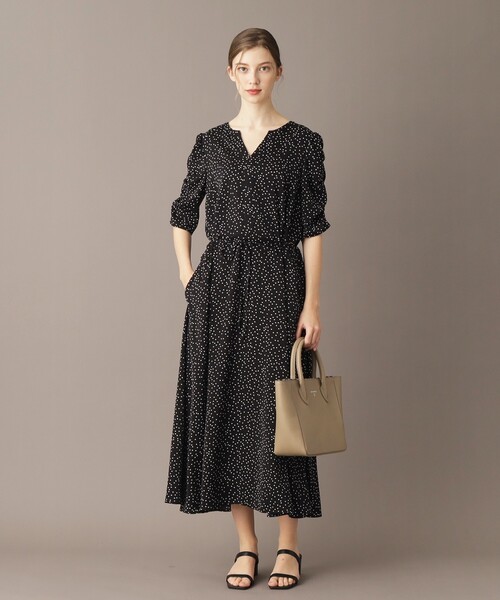 「DRESSTERIOR」 半袖ワンピース 38 ブラック レディースの画像