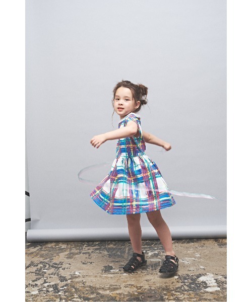 ぐるぐるストローク マルーク ワンピース マルーク maarook ベビー服 子供服 Wonder apartment セール 30 OFF ぐるぐるストロークPT天竺babyセット ブルー系 27 子供服ミリバール