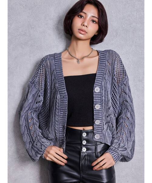 GYDA（ジェイダ） ニット セーター 2WAYメッシュブリーチニット