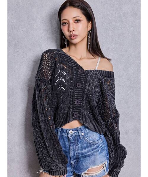 GYDA（ジェイダ） ニット セーター 2WAYメッシュブリーチニット