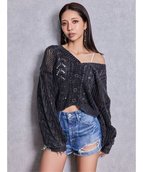 GYDA（ジェイダ） ニット セーター 2WAYメッシュブリーチニット