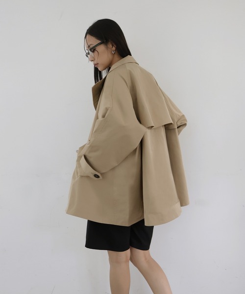 【新品】hellam スタンドカラーケープトレンチコート hellam｜スタンドカラーケープトレンチコート | Rakuten Fashion(楽天