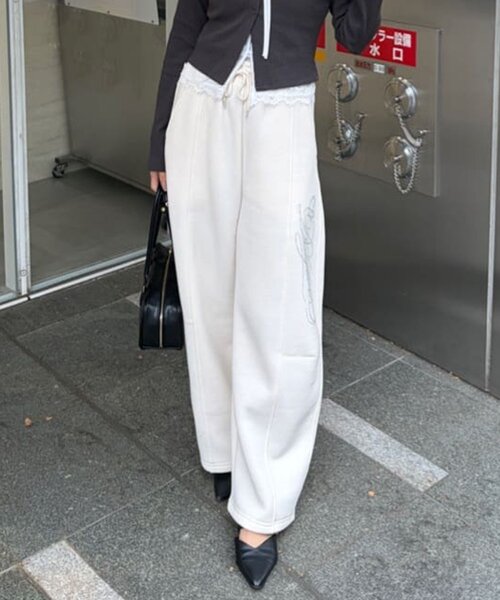 continuer de NICE CLAUP スウェットパンツ ジャージ キラキラロゴ