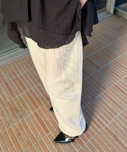 continuer de NICE CLAUP スウェットパンツ ジャージ キラキラロゴ