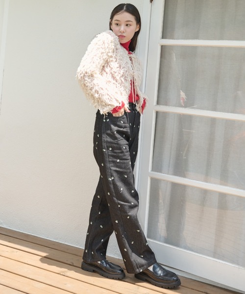 「paravion」 デニムパンツ MEDIUM ブラック レディース_画像5