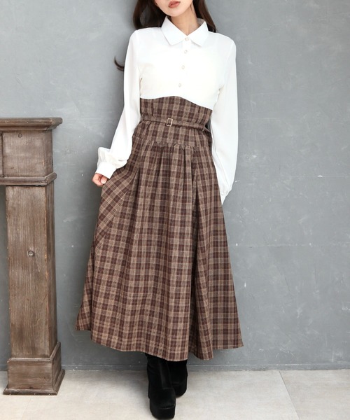 CECIL McBEE（セシルマクビー） ワンピース シャツxチェック