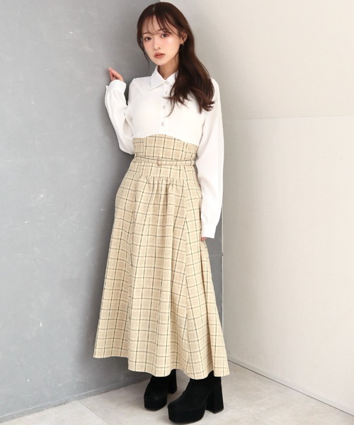 CECIL McBEE（セシルマクビー） ワンピース シャツxチェック