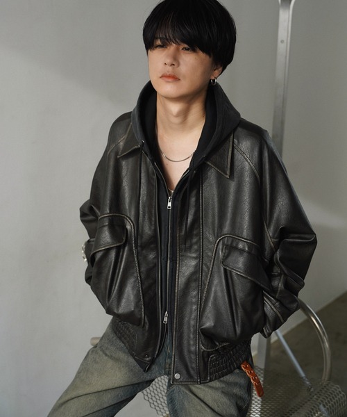 「WYM LIDNM」 ブルゾン S チャコール メンズ_画像2