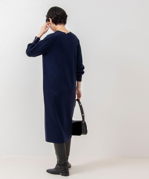 「NOLLEY'S Sophi」 長袖ワンピース 36 ダークネイビー レディース_画像3