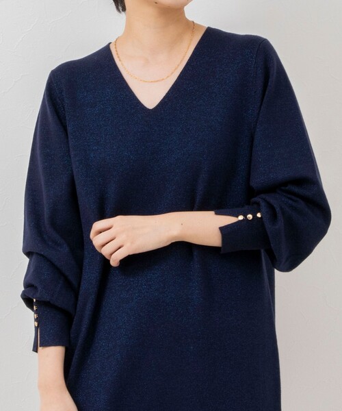 「NOLLEY'S Sophi」 長袖ワンピース 36 ダークネイビー レディース_画像6