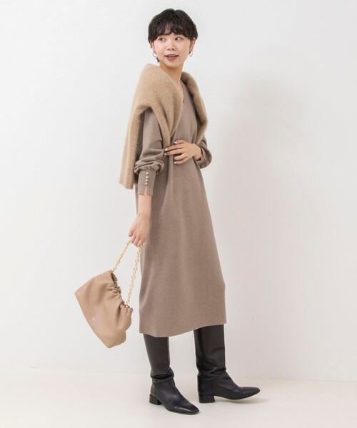 「NOLLEY'S Sophi」 長袖ワンピース 36 ダークネイビー レディース_画像9