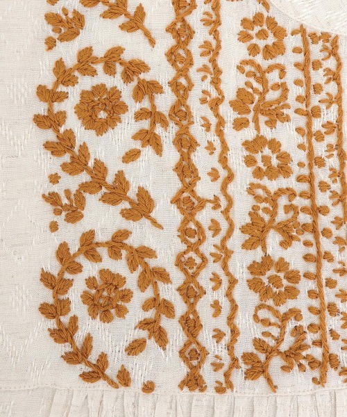 チチカカ（TITICACA） ワンピース 半袖 Rico ボタニカルハンド刺繍