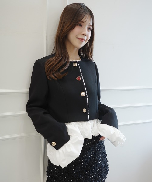 エイミーイストワール　紫　ビジュー　 エイミーイストワール EIMY ISTOIRE ランダムビジュークロップド