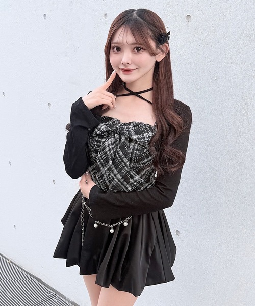最終値下げ　ツィードリボンキャミボレロアンサンブル NOMAE（ノーマエ） tシャツ ツィードリボンキャミボレロアンサンブル