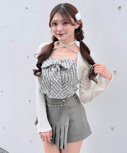 NOMAE（ノーマエ） tシャツ ツィードリボンキャミボレロアンサンブル