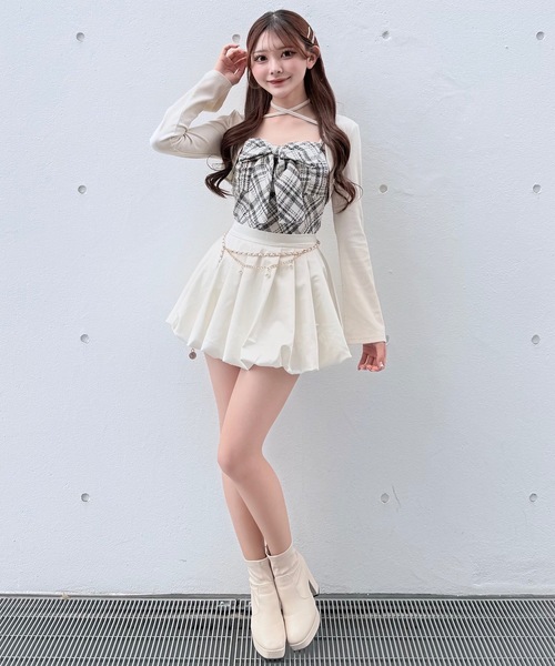 NOMAE ツィードリボンキャミボレロアンサンブル NOMAE（ノーマエ） tシャツ ツィードリボンキャミボレロアンサンブル