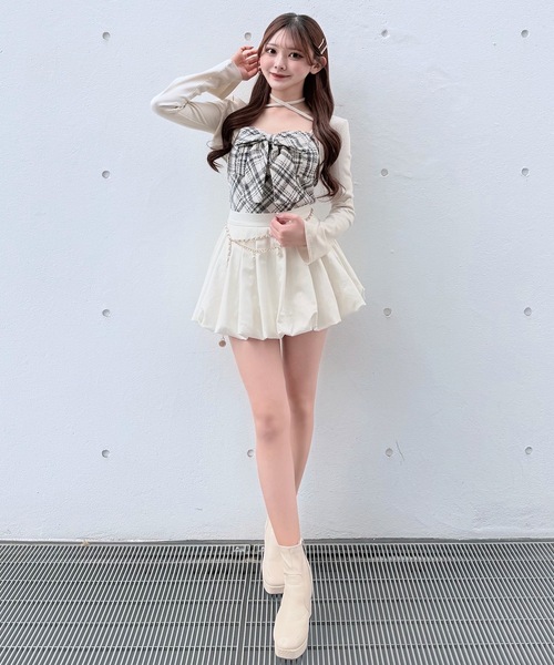 NOMAE（ノーマエ） tシャツ ツィードリボンキャミボレロアンサンブル