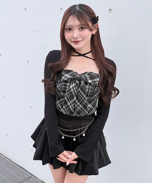 NOMAE（ノーマエ） tシャツ ツィードリボンキャミボレロアンサンブル