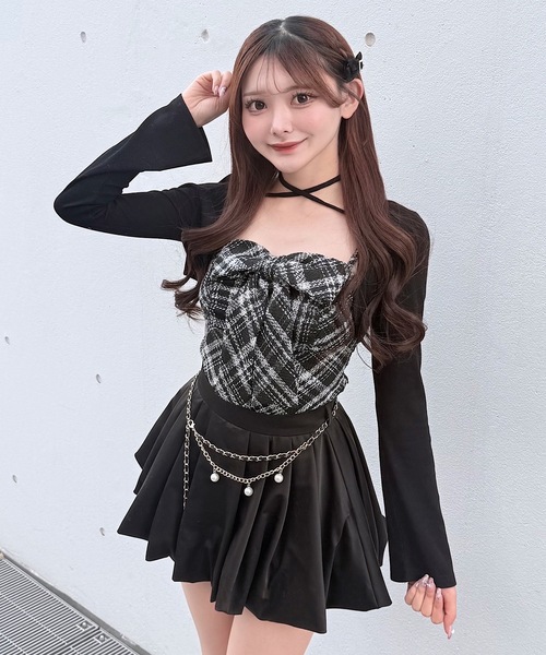 NOMAE（ノーマエ） tシャツ ツィードリボンキャミボレロアンサンブル