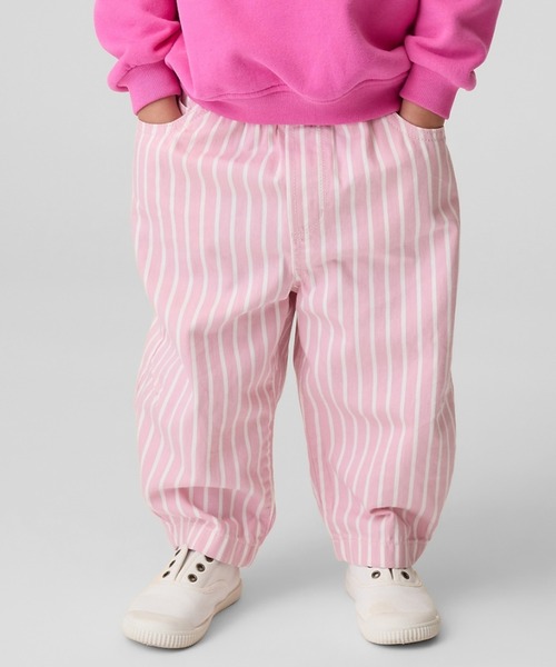 GAP（ギャップ） パンツ プルオン ストライプ バレルデニム (幼児