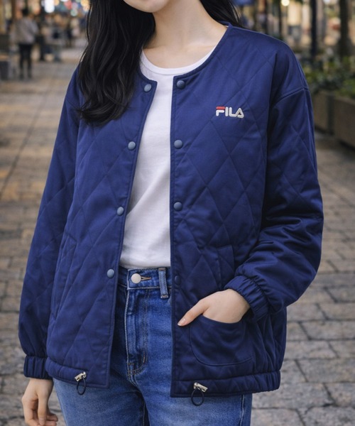 FILA ネイビー フルジップジャケット　レディースMサイズ FILA（フィラ） ジャケット ノーカラージャケット FILA UVリバーシブル