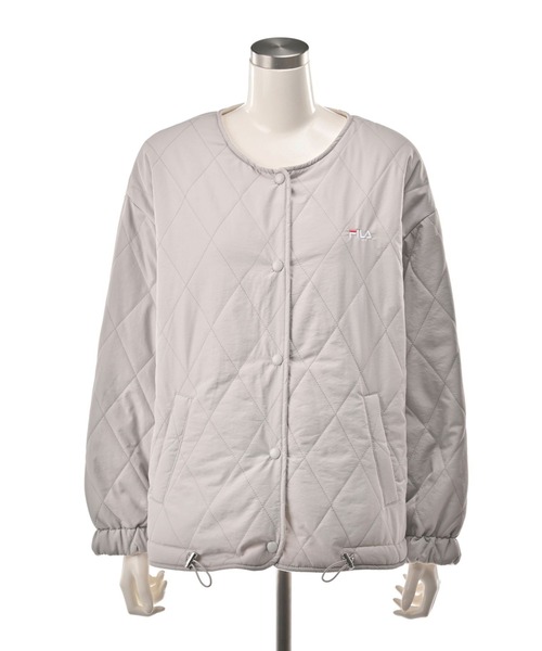 FILA フィラ 中綿ジャケット ライトアウター グレー ホワイト FILA（フィラ） ジャケット ノーカラージャケット FILA UVリバーシブル