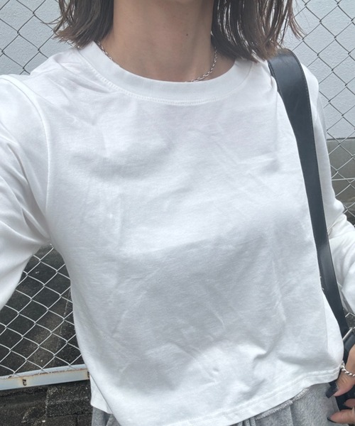 「ISOOK」 長袖カットソー FREE ホワイト レディース_画像7