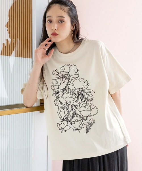 人気モデル】FR2 梅ペイズリー刺繍TシャツM美品 RAGEBLUE（レイジブルー） tシャツ フラワー刺繍Tシャツ レディース