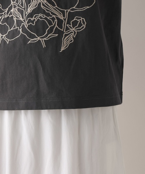 RAGEBLUE（レイジブルー） tシャツ 半袖 フラワー刺繍Tシャツ