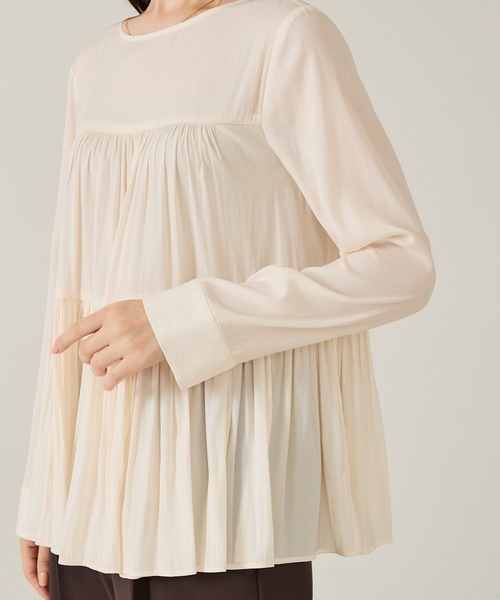 「qualite」 長袖ブラウス フリー オフホワイト レディース_画像7