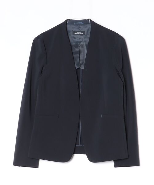 グリーンレーベルリラクシング ノーカラージャケット　ネイビー　Short36 green label relaxing（グリーンレーベルリラクシング）の「［size