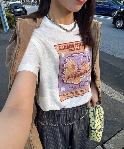 CIAOPANIC（チャオパニック） tシャツ 半袖 ヴィンテージライクスラブ