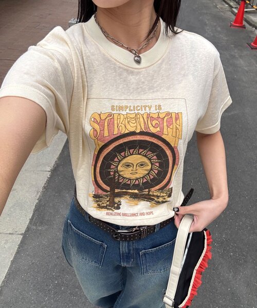 CIAOPANIC（チャオパニック） tシャツ 半袖 ヴィンテージライクスラブ