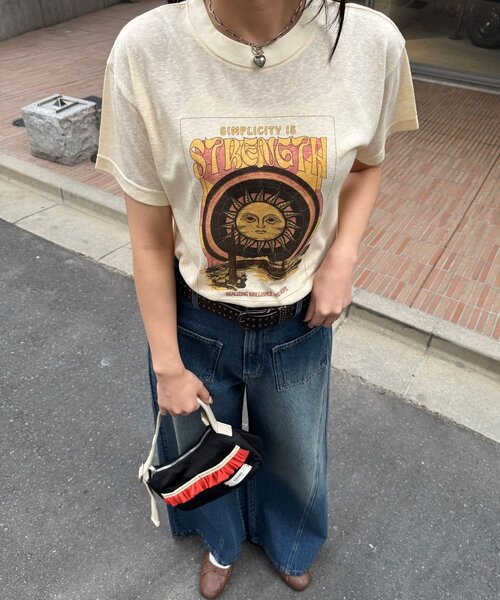 CIAOPANIC（チャオパニック） tシャツ 半袖 ヴィンテージライクスラブ