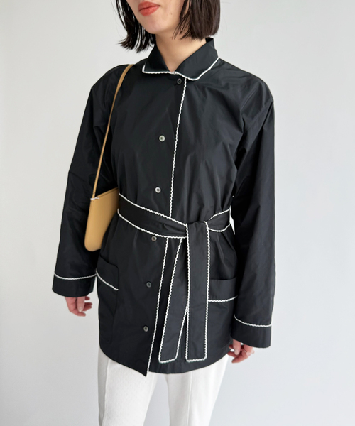 ブラウス シャツ タフタパジャマシャツ レディースの画像