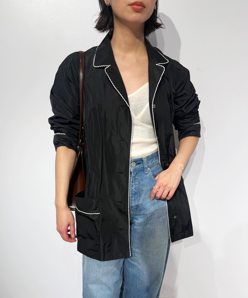 ブラウス シャツ タフタパジャマシャツ レディースの画像