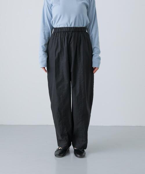 ワイドパンツ パンツ コットンリネンボリュームパンツ レディースの画像