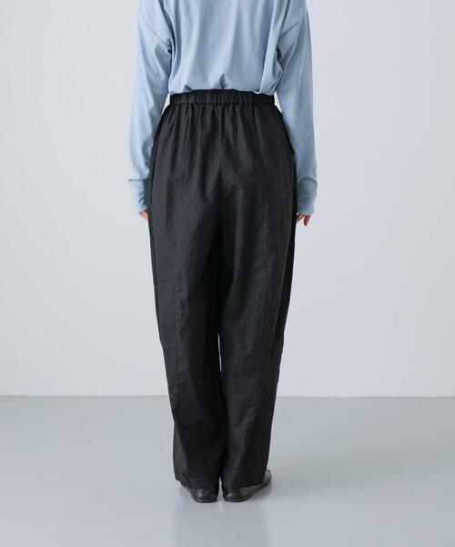 ワイドパンツ パンツ コットンリネンボリュームパンツ レディースの画像