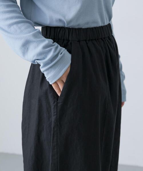 ワイドパンツ パンツ コットンリネンボリュームパンツ レディースの画像