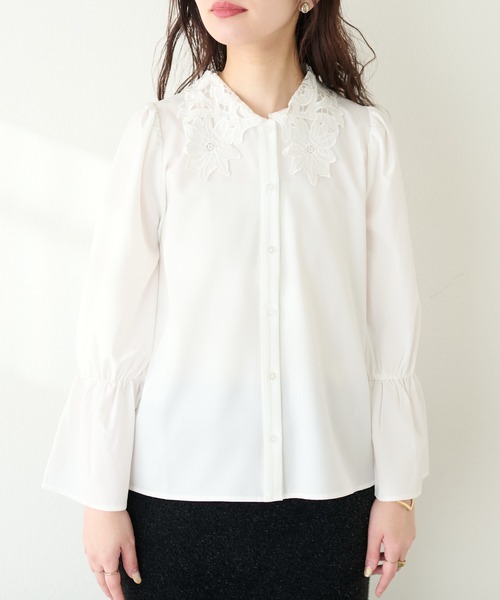 「natural couture」 長袖ブラウス FREE ネイビー レディース_画像5
