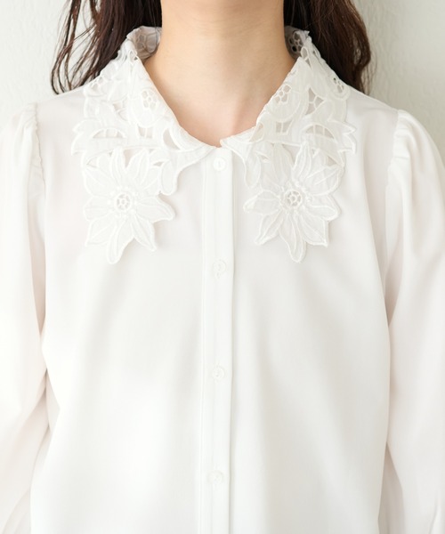 「natural couture」 長袖ブラウス FREE ネイビー レディース_画像6