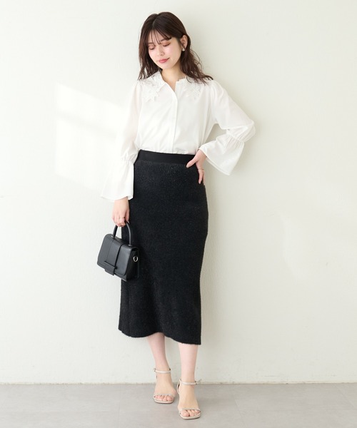 「natural couture」 長袖ブラウス FREE ネイビー レディース_画像8